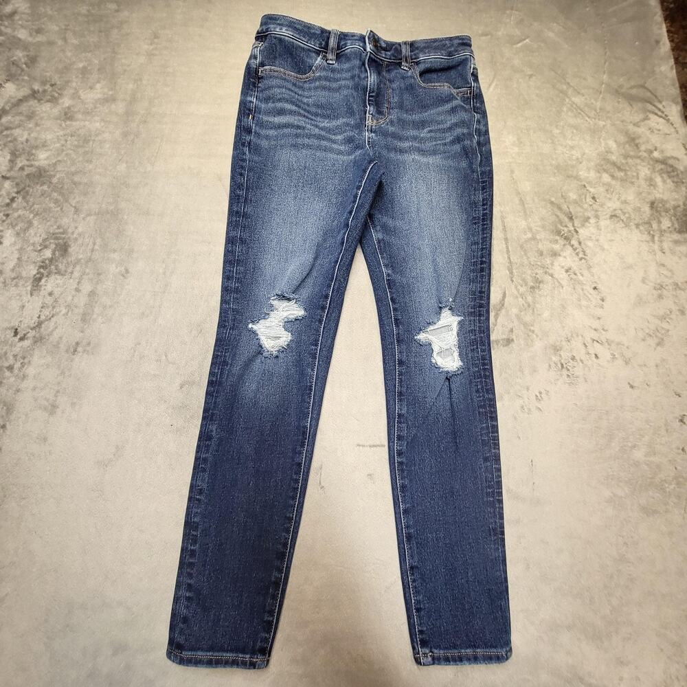 American Eagle Jegging Jeans Womens 6 Short Blue Medium Wash High Rise Stretch